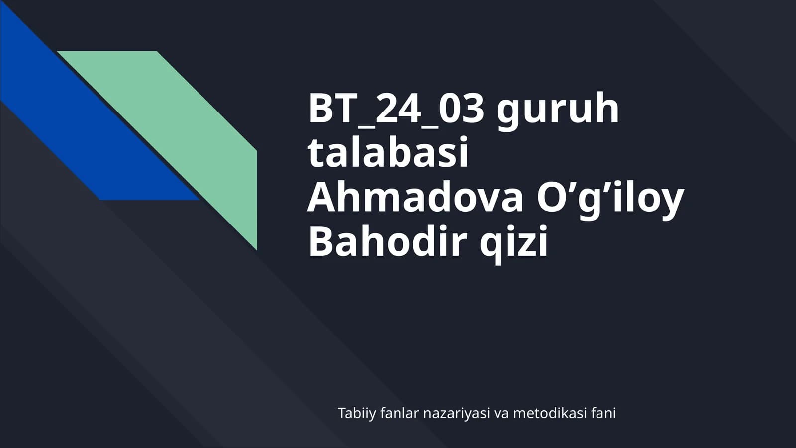 Tabiiy fanlar nazariyasi va metodikasi fanining asosiy maqsadi vazifalari