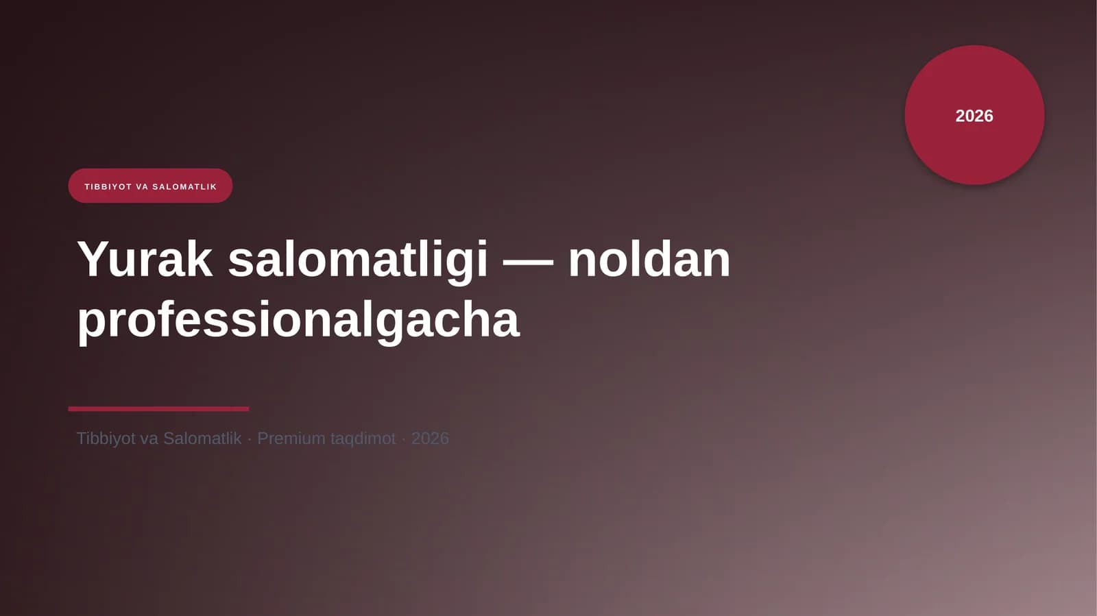 Yurak salomatligi — noldan professionalgacha