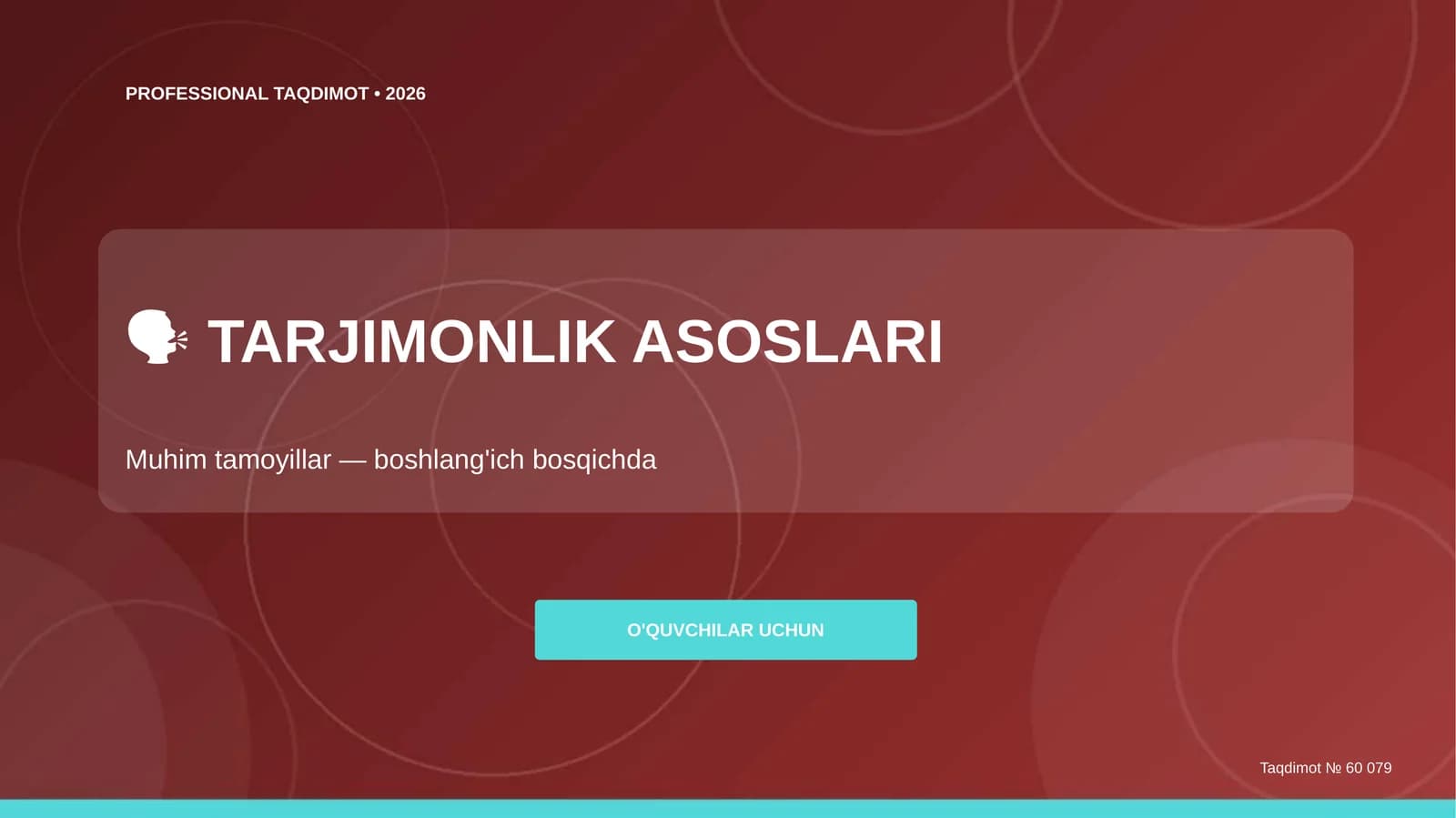 TARJIMONLIK ASOSLARI