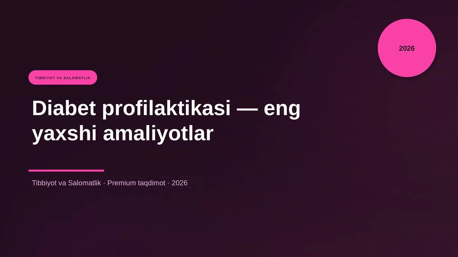 Diabet profilaktikasi — eng yaxshi amaliyotlar