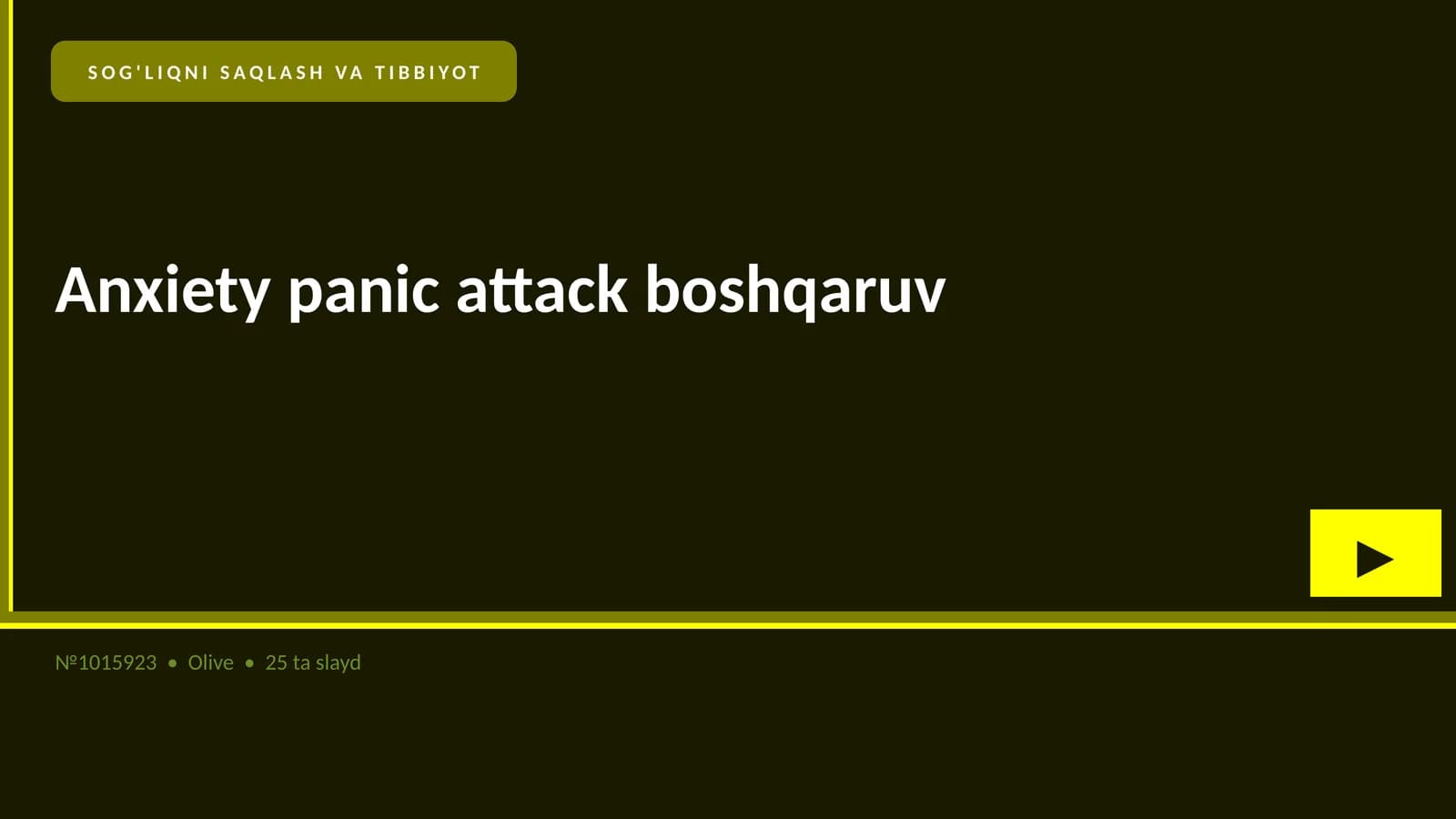 Anxiety panic attack boshqaruv
