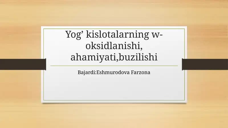 Yog’kislotalarningomega-oksidlanishi