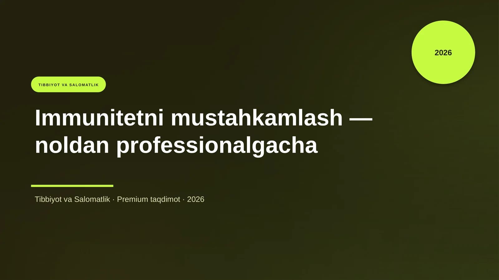 Immunitetni mustahkamlash — noldan professionalgacha