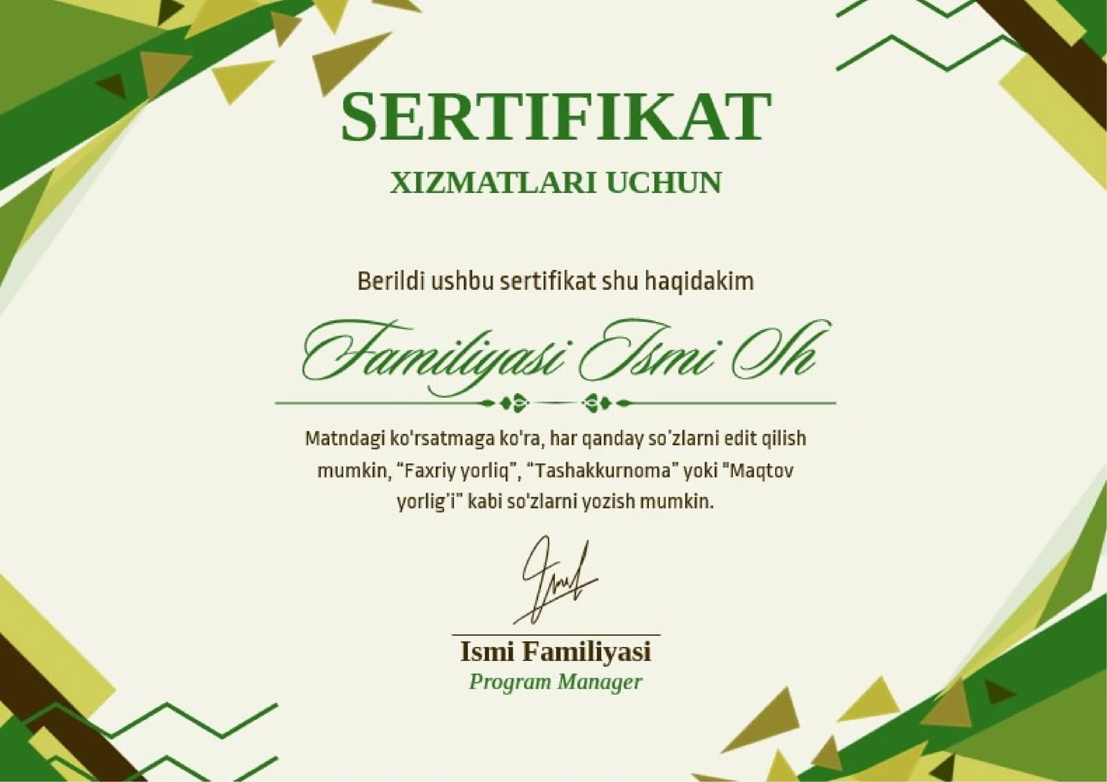 SERTIFIKATLAR