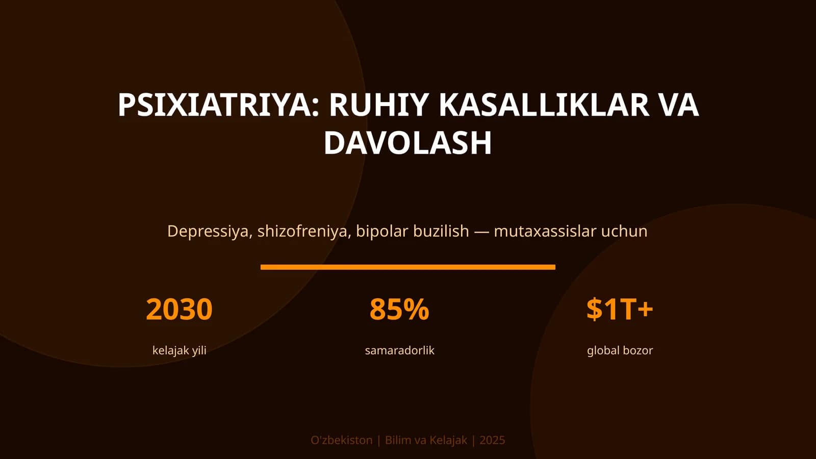 Psixiatriya: ruhiy kasalliklar va davolash