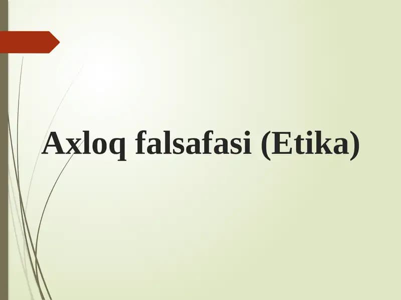 Axloqfalsafasi(Etika)