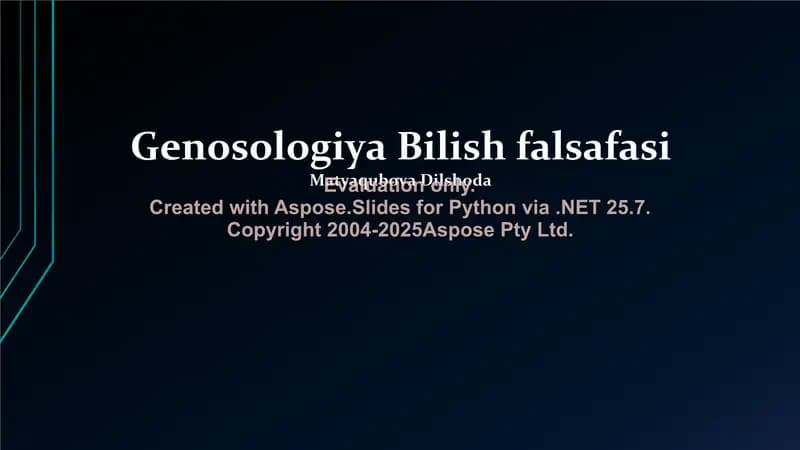 Genosologiya Bilish falsafasi