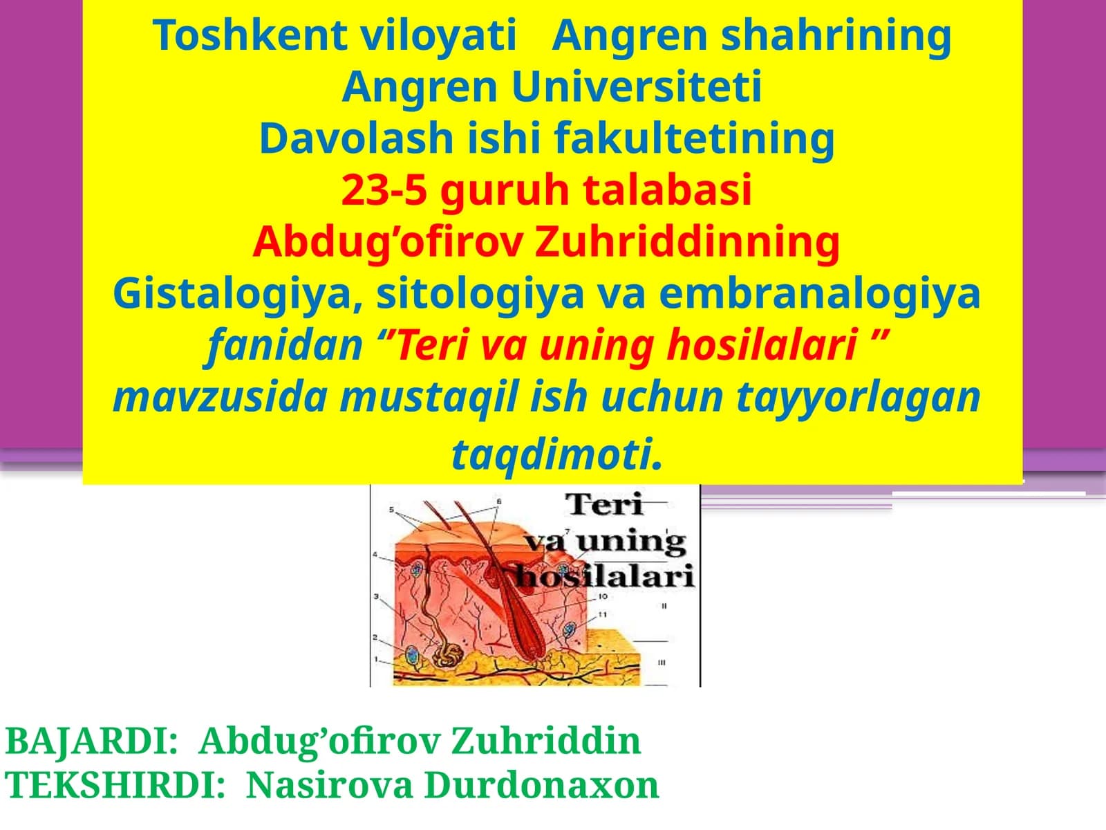 Terivauning hosilalari