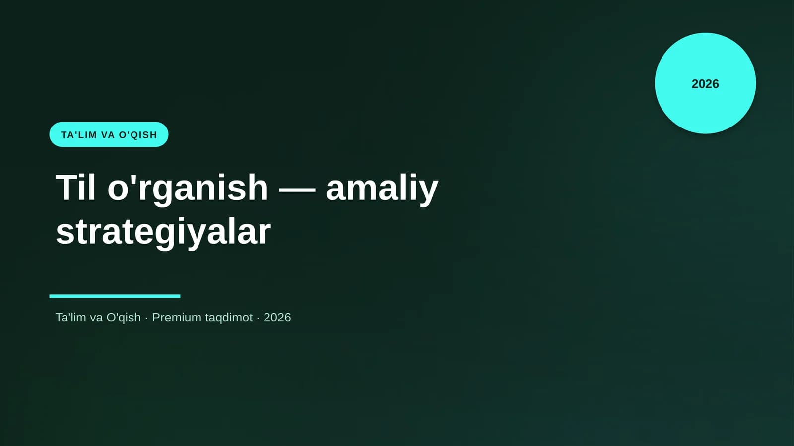 Til o'rganish — amaliy strategiyalar