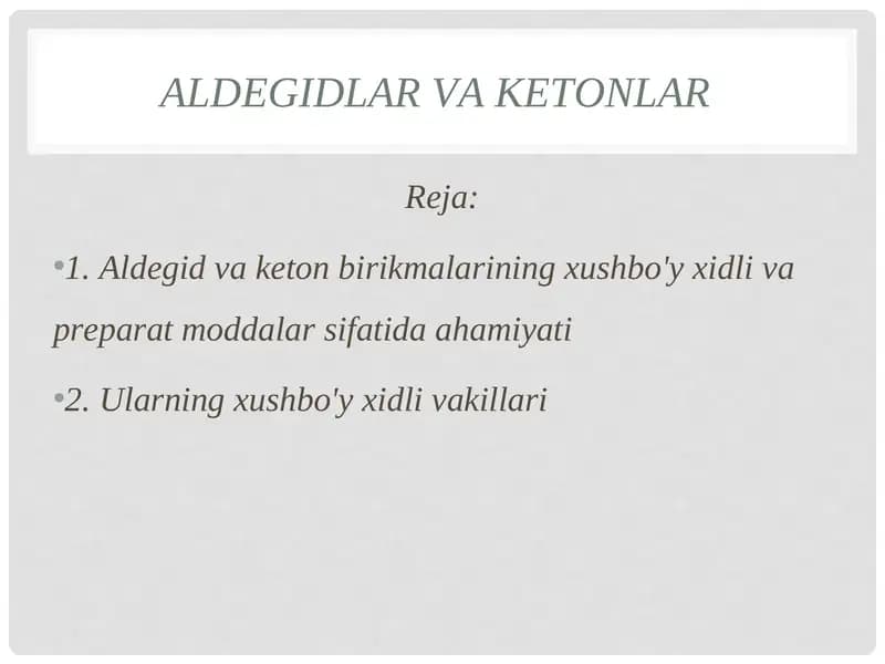 Aldegidlar va ketonlar