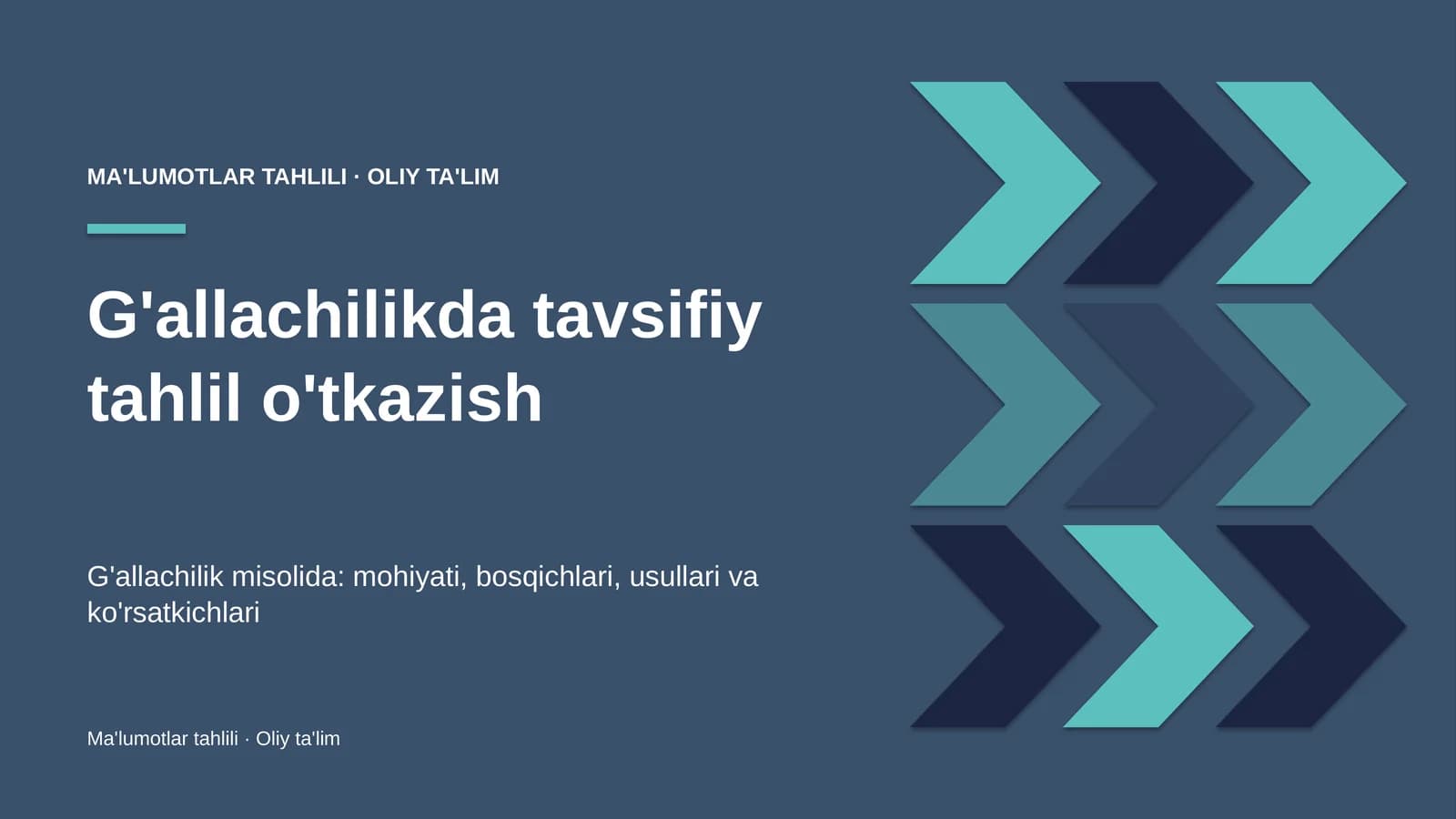 g'allachilikda tavsifiy tahlil o'tkazish 1203