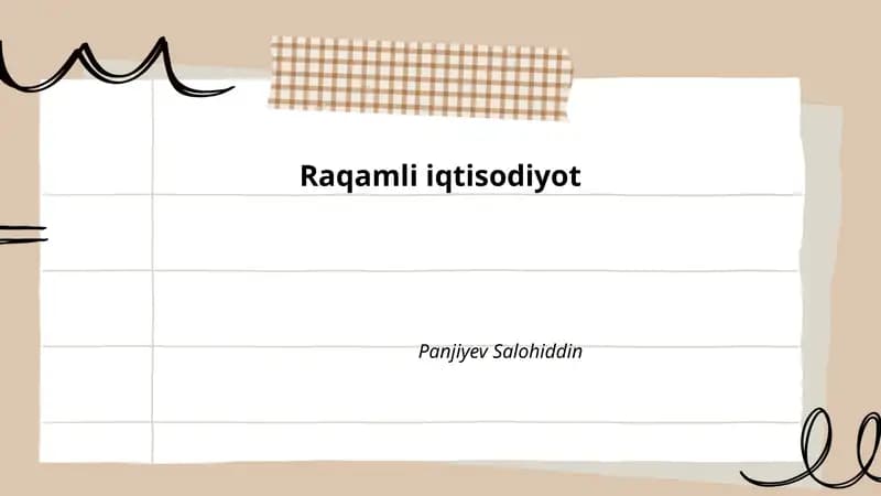 Raqamli iqtisodiyot