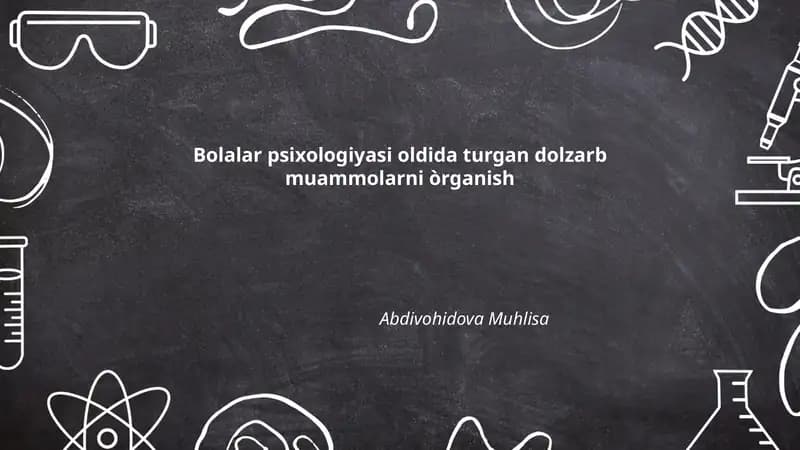 Bolalar Psixologiyasi