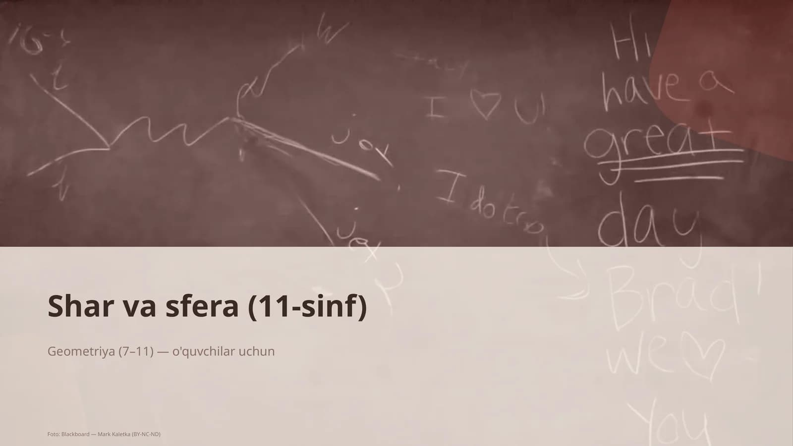 Shar va sfera (11-sinf)