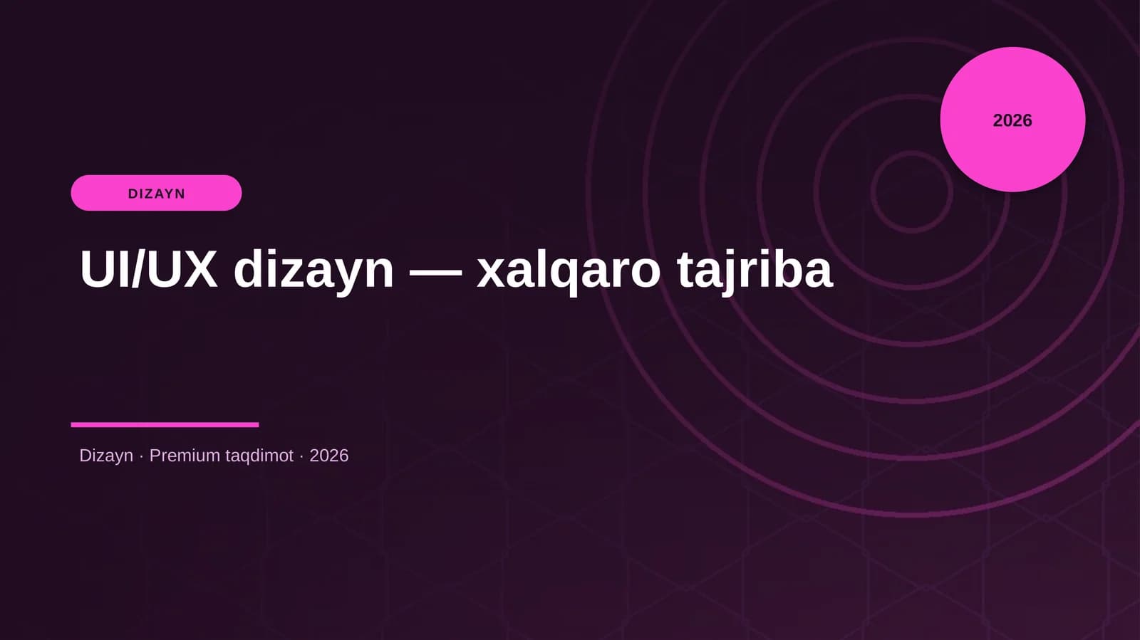 UI/UX dizayn — xalqaro tajriba