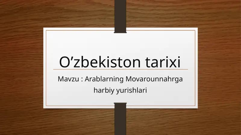 Arablarning Movarounnahrga harbiy yurishlari