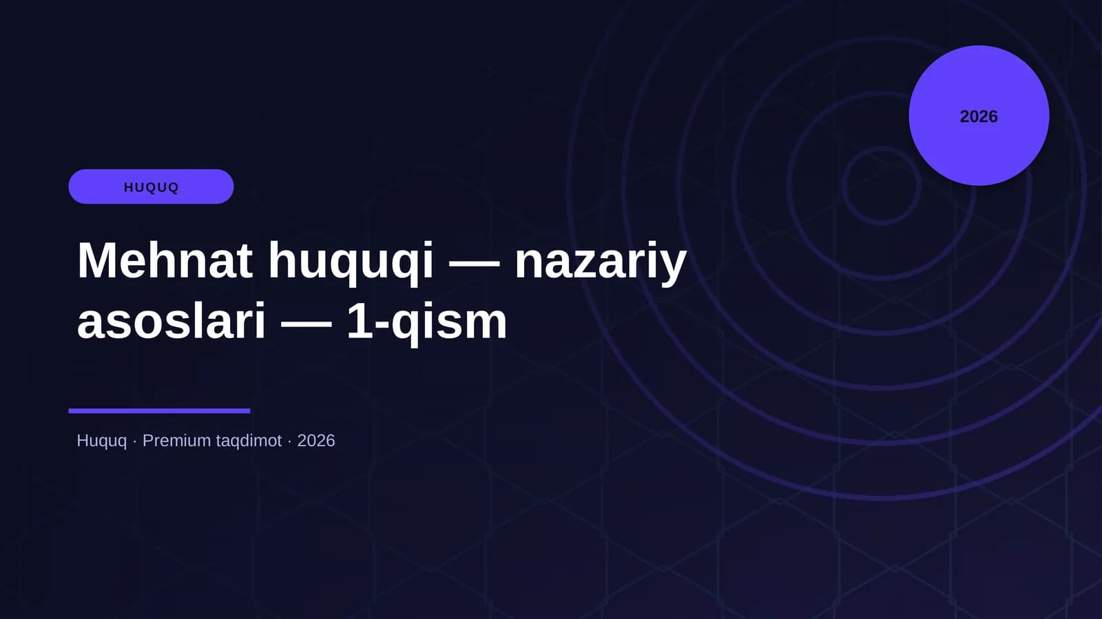 Mehnat huquqi — nazariy asoslari — 1-qism