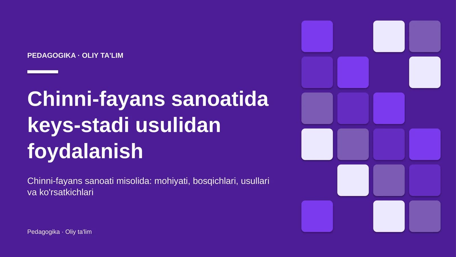 chinni fayans sanoatida keys stadi usulidan foydalanish 4408