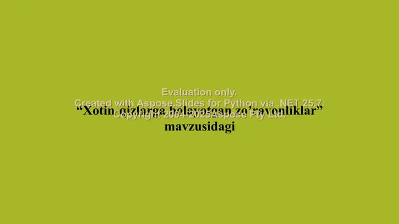 Xotin-qizlarga bo‘layotgan zo‘ravonliklar