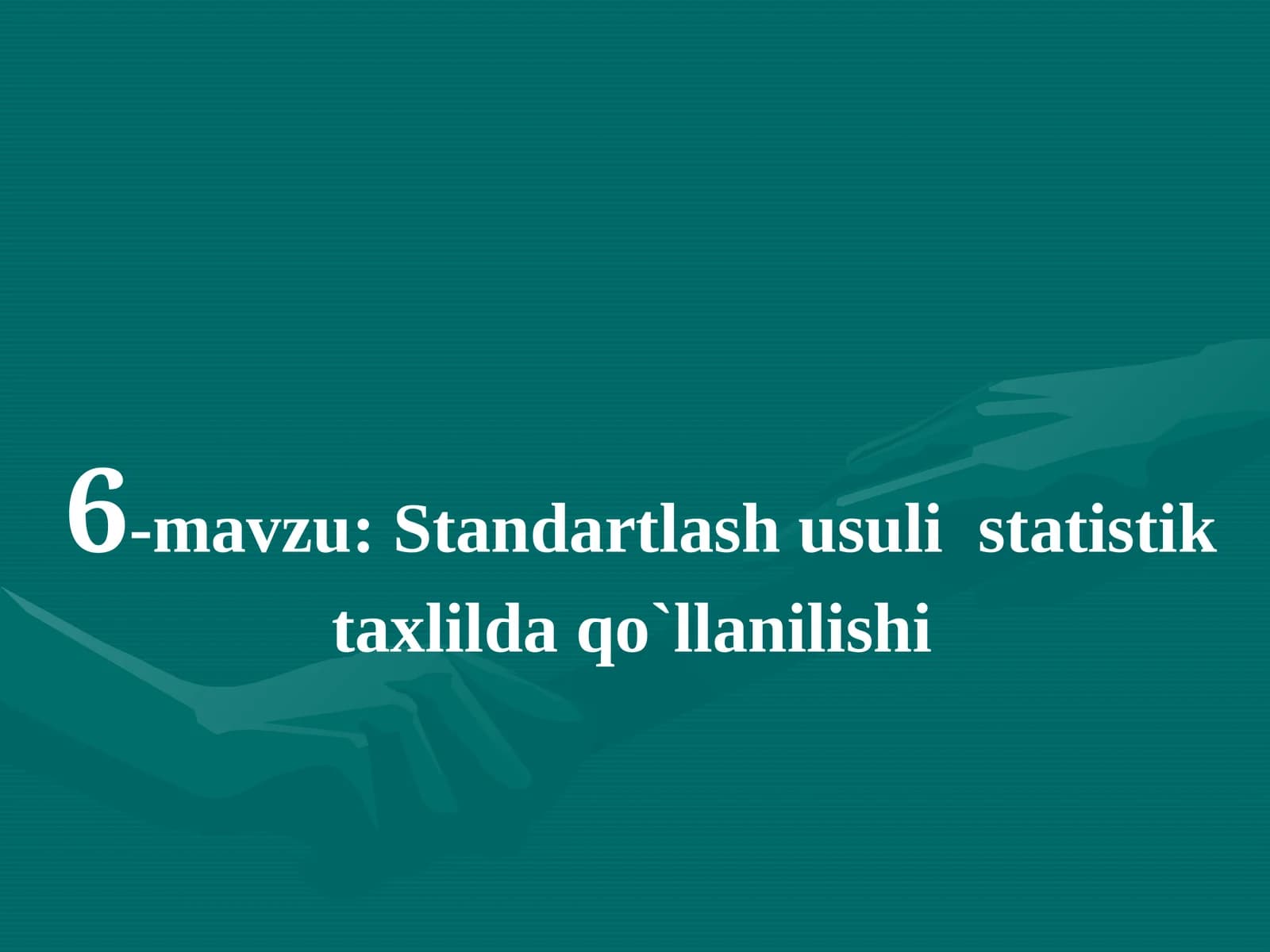 Standartlash usuli statistik taxlilda qo`llanilishi