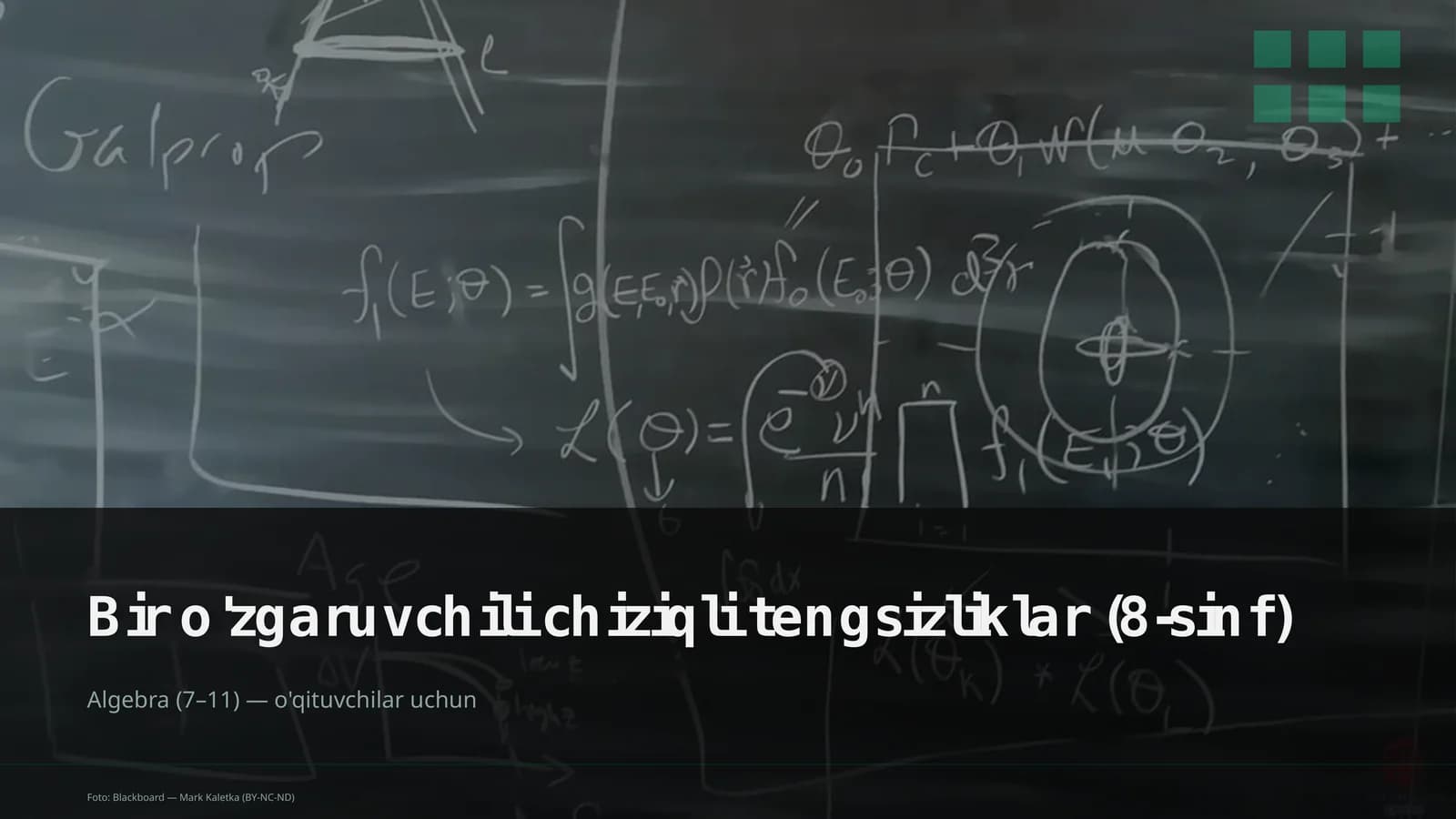 Algebra (7–11) — o'qituvchilar uchun