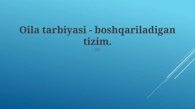 Oila Tarbiyasi