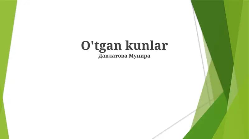 O'tgan kunlar