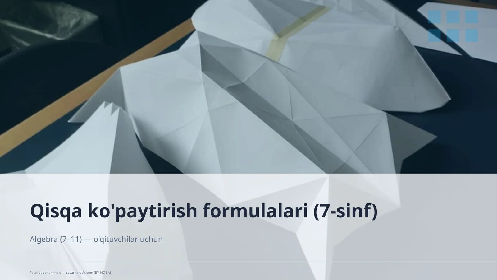 Qisqa ko'paytirish formulalari (7-sinf)