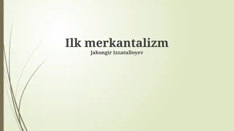 Ilk merkantalizm