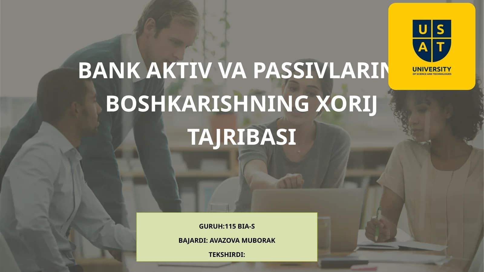 bank aktiv va passivlarini boshqarishning xorij tajribasi