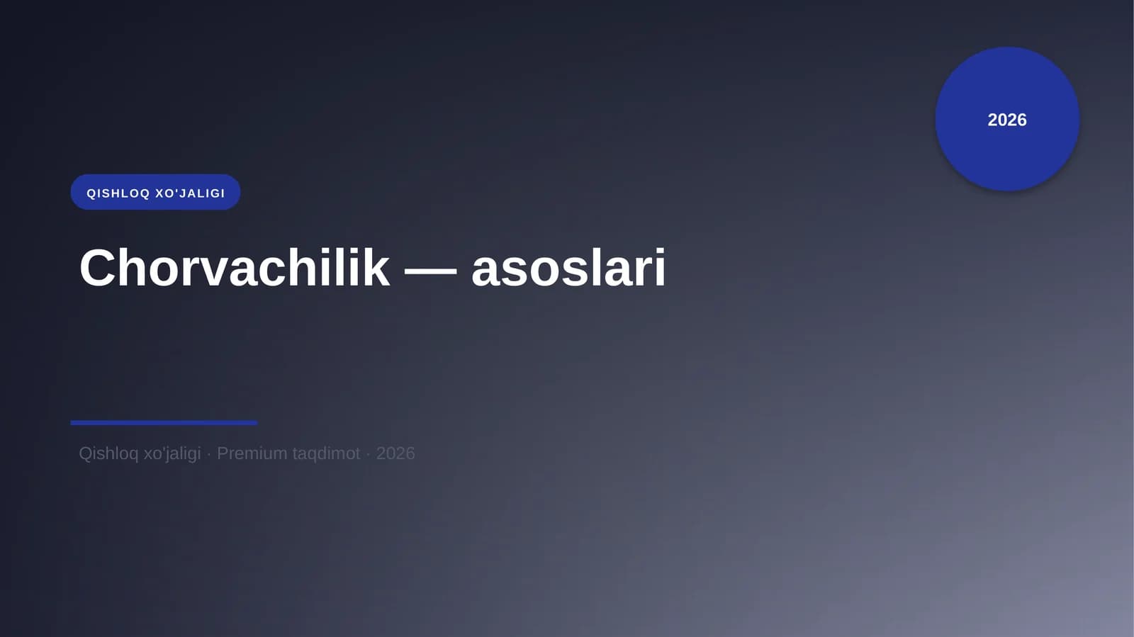 Chorvachilik — asoslari