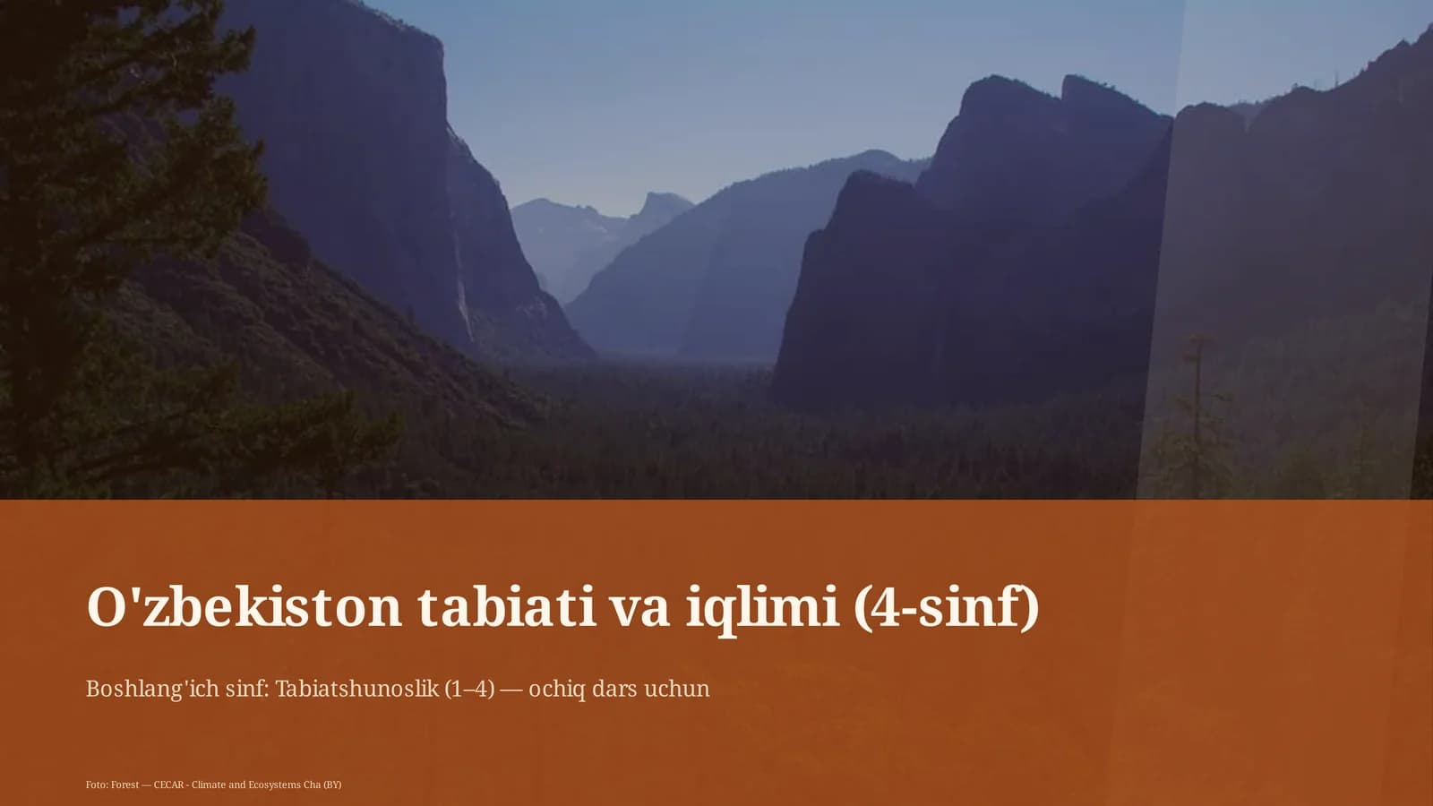 O'zbekiston tabiati va iqlimi (4-sinf)