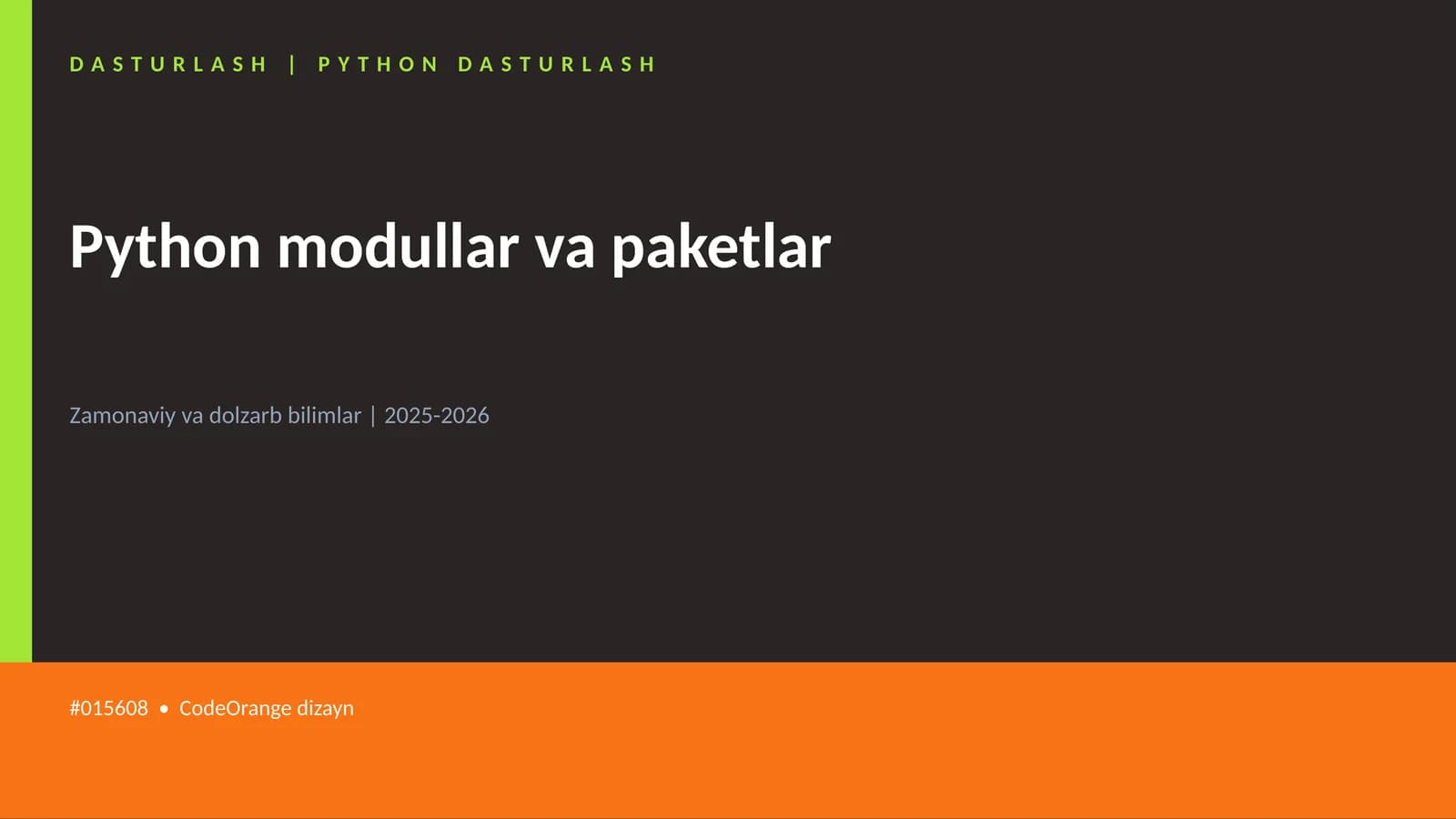 DASTURLASH | PYTHON DASTURLASH