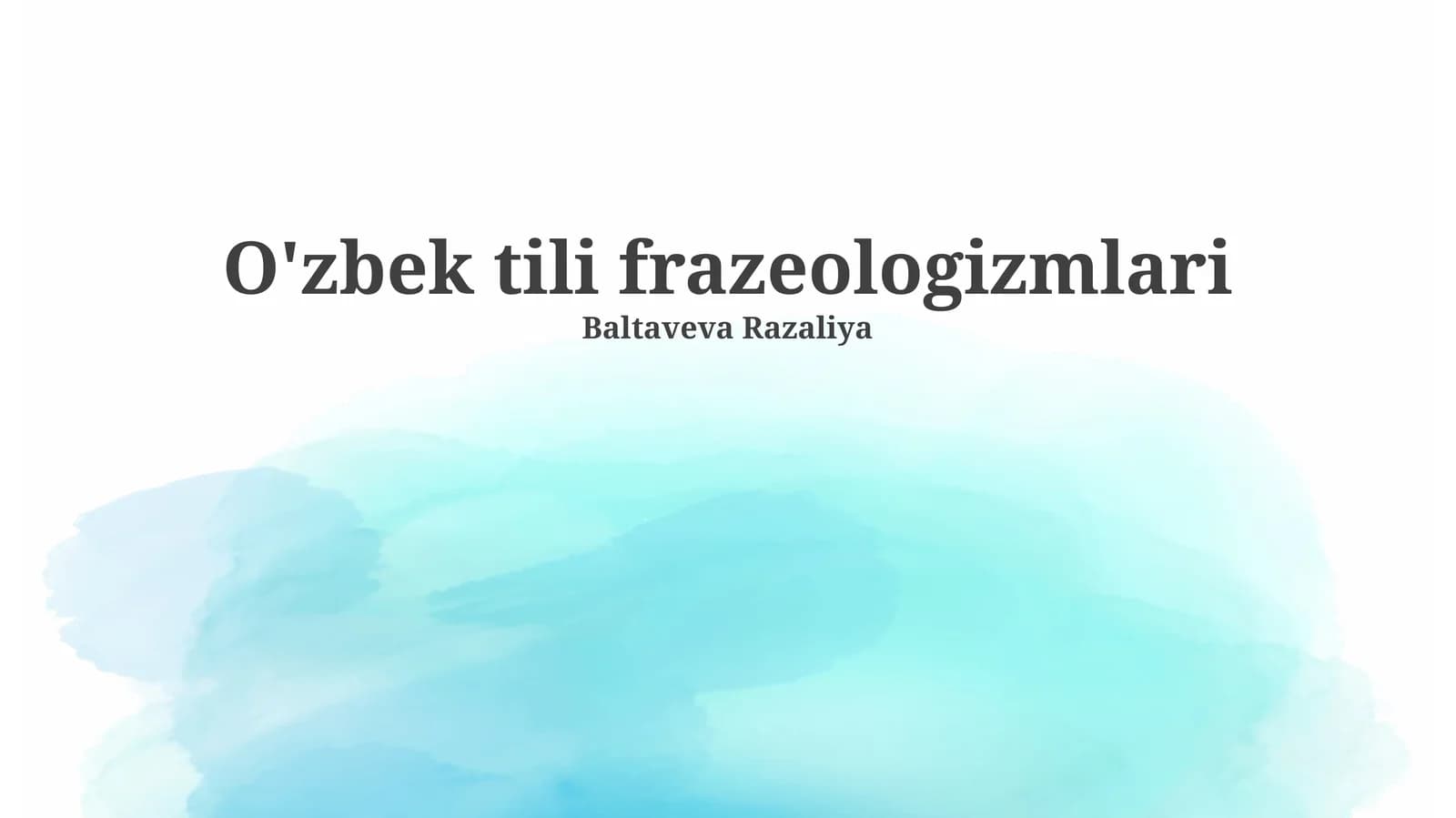 O'zbek tili frazeologizmlari