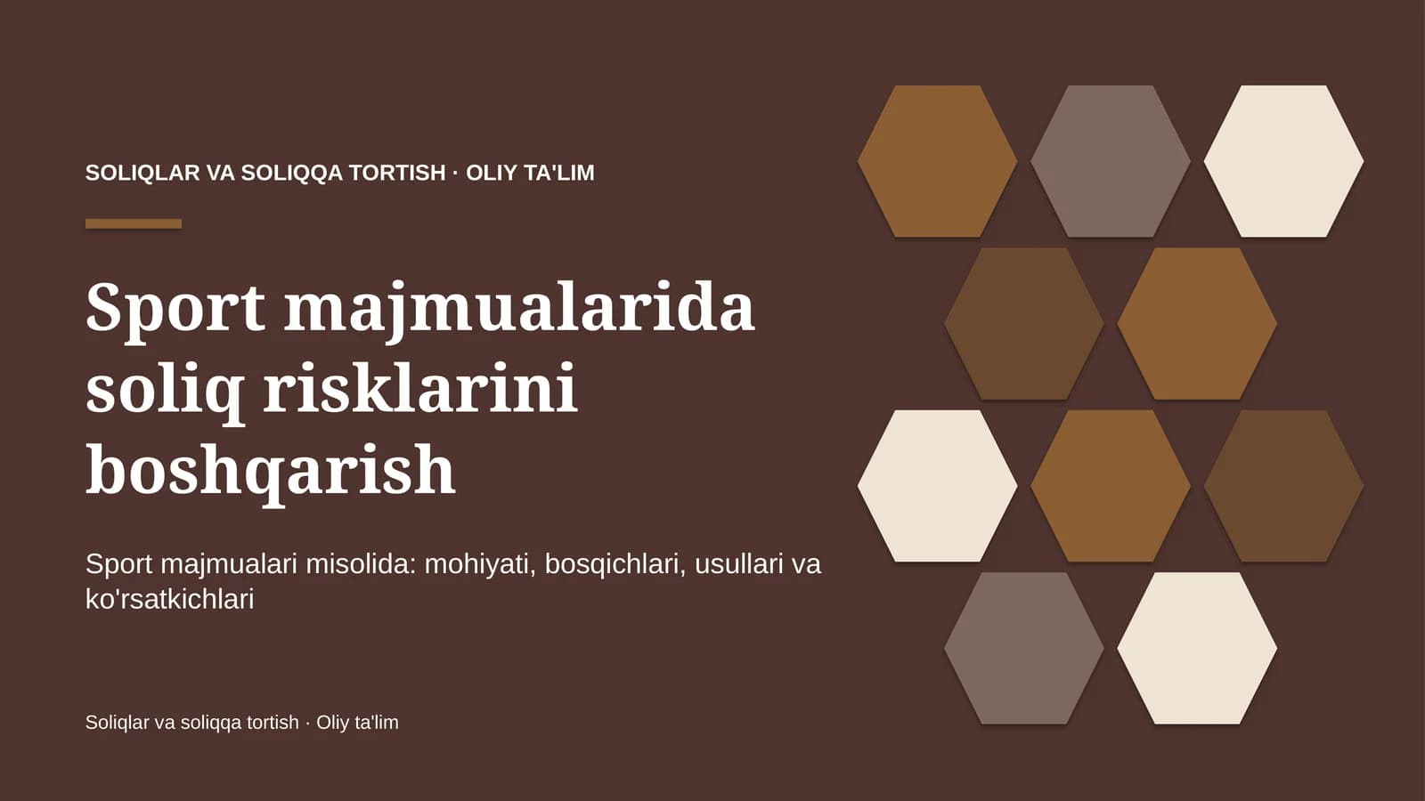 Sport majmualarida soliq risklarini boshqarish