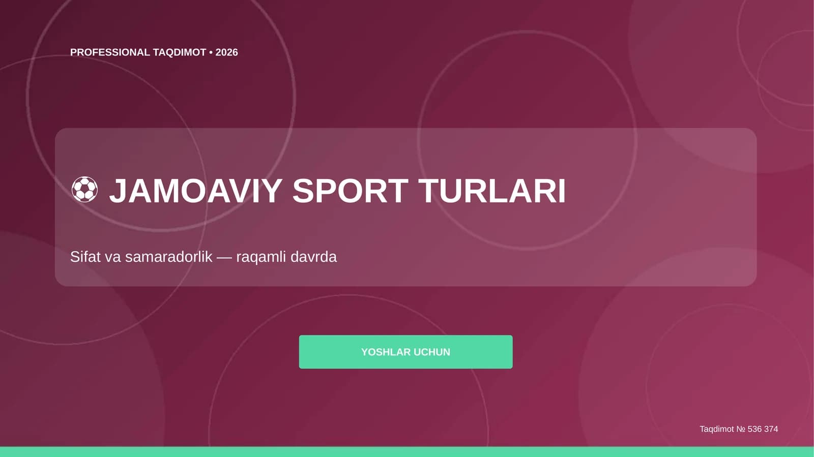 Jamoaviy sport turlari: sifat va samaradorlik (raqamli davrda) [yoshlar uchun]
