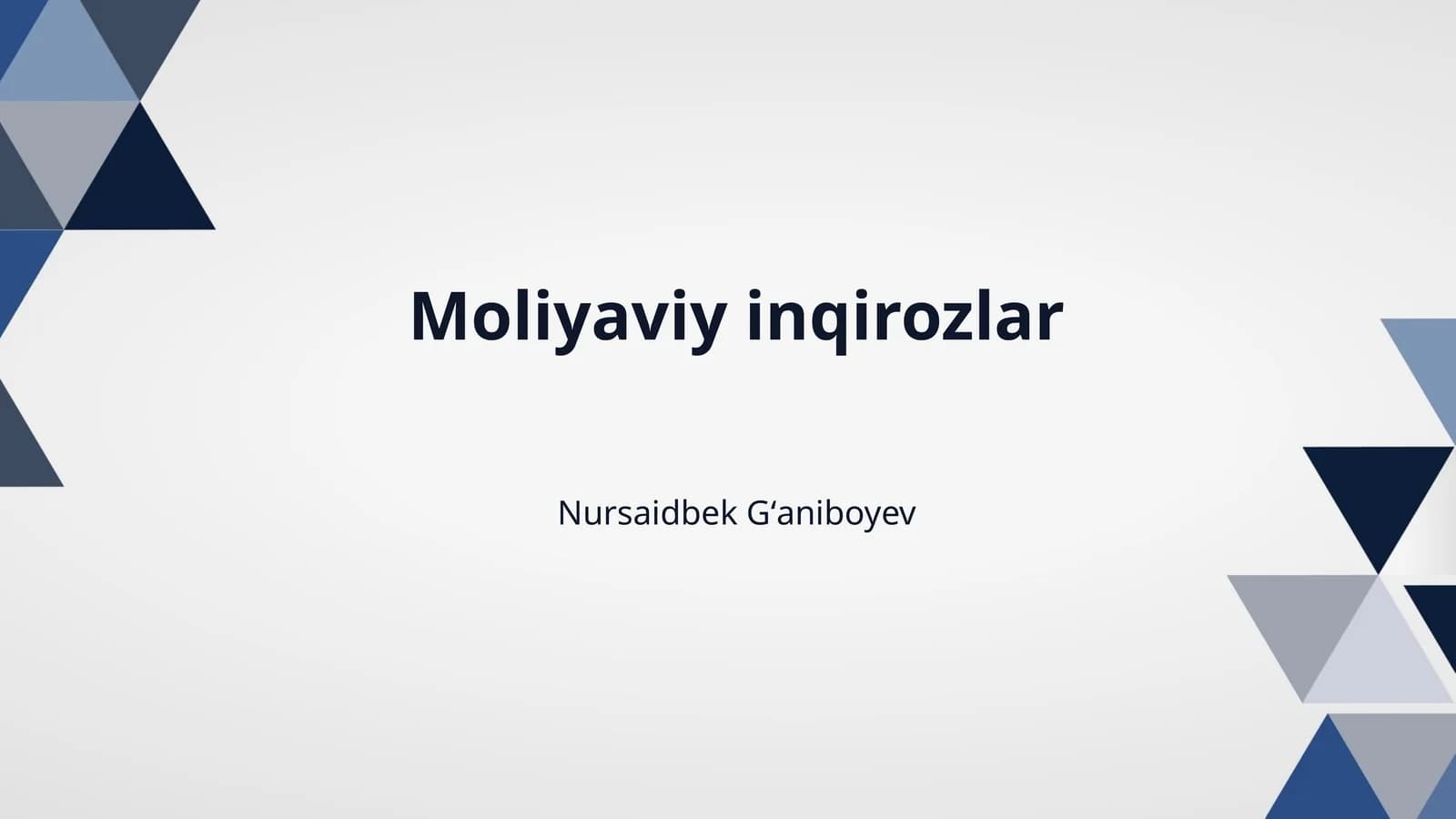 Moliyaviy inqirozlar