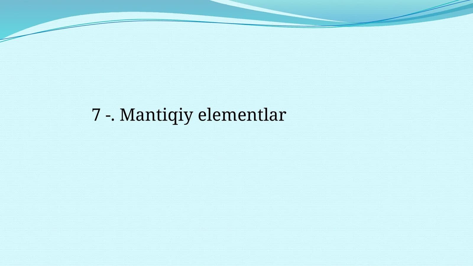 Mantiqiy elementlar