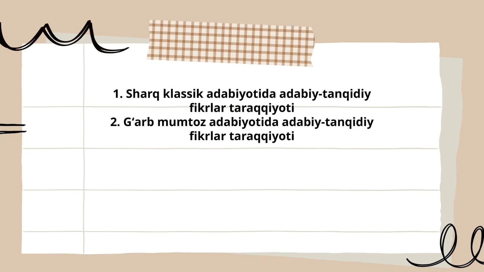 Sharq klassik adabiyotida adabiy-tanqidiy fikrlar taraqqiyoti
