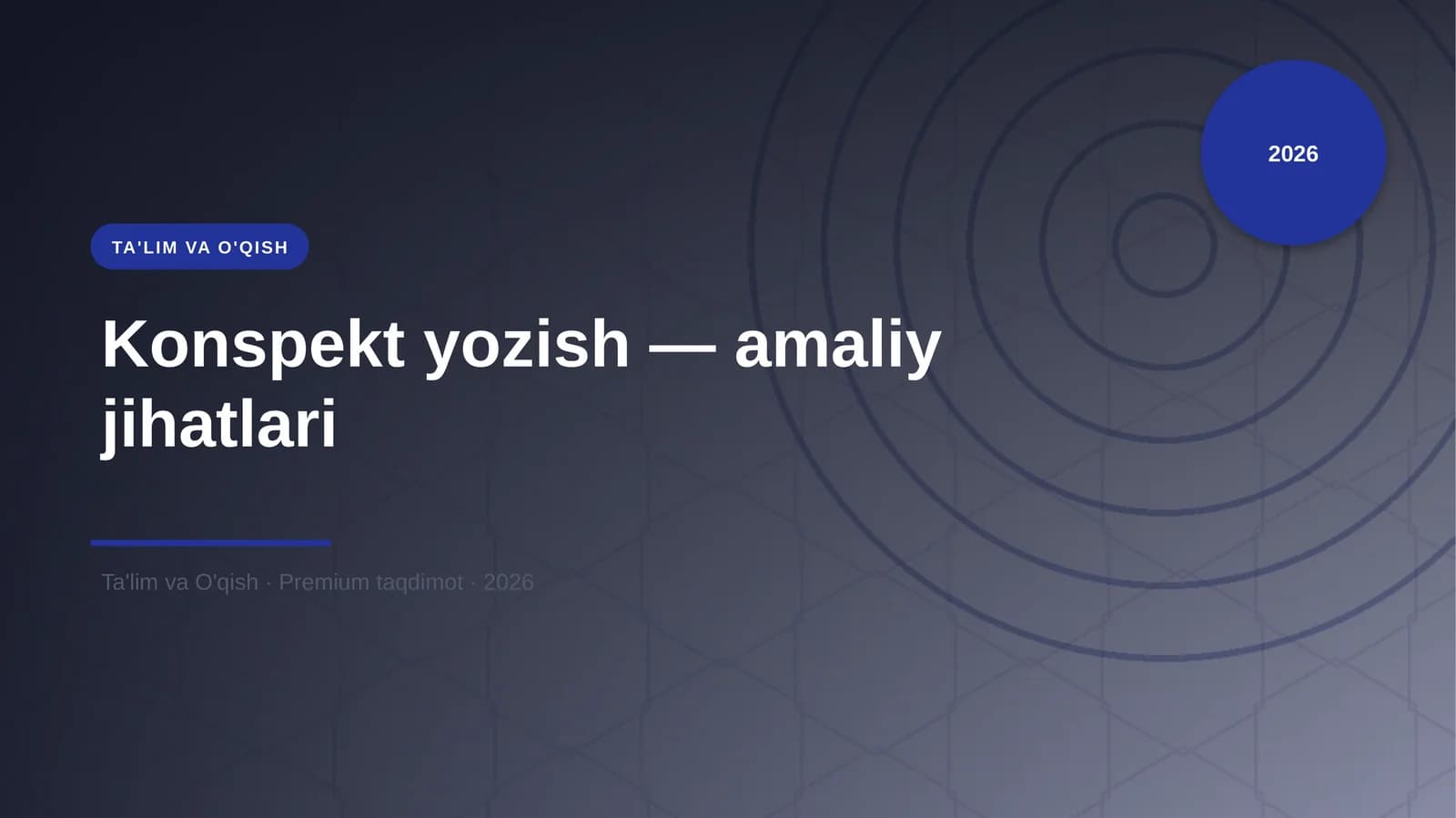 Konspekt yozish — amaliy jihatlari