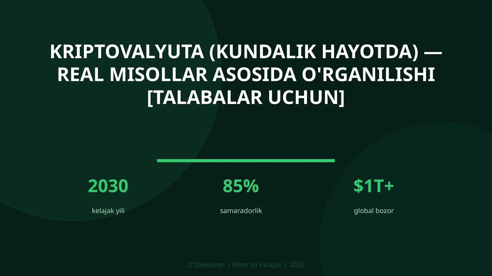 Kriptovalyuta (Kundalik hayotda) — Real Misollar Asosida O'rganilishi [Talabalar Uchun]