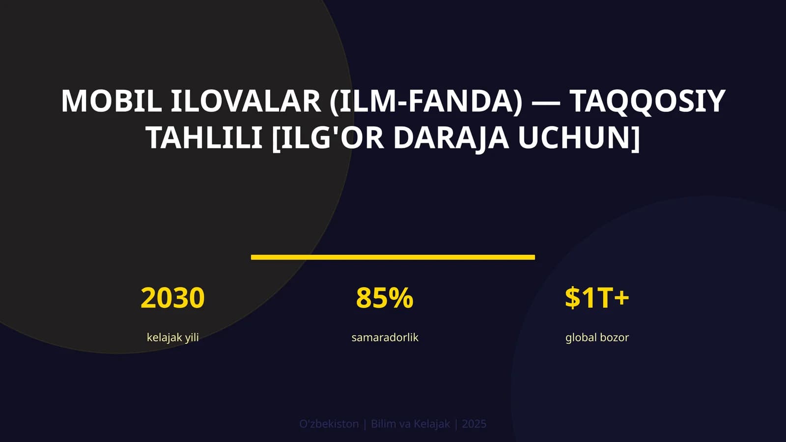 Mobil ilovalar (ilm-fanda) — taqqosiy tahlili [ilg'or daraja uchun]
