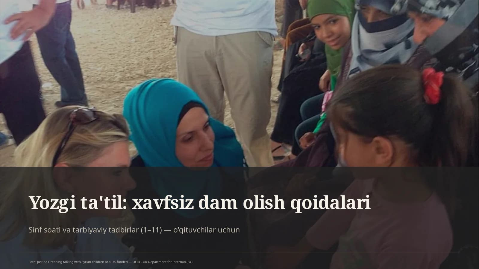 Sinf soati va tarbiyaviy tadbirlar (1–11) — o'qituvchilar uchun