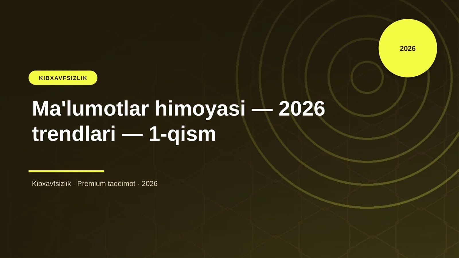 Ma'lumotlar himoyasi — 2026 trendlari — 1-qism