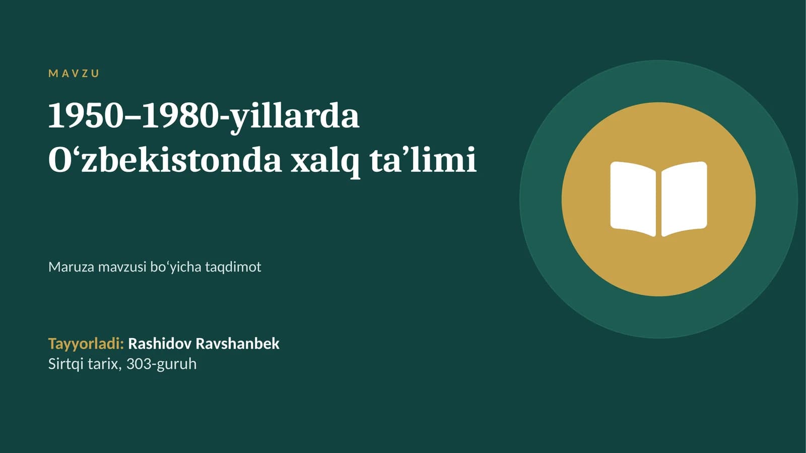 1950–1980-yillarda O‘zbekistonda xalq ta’limi