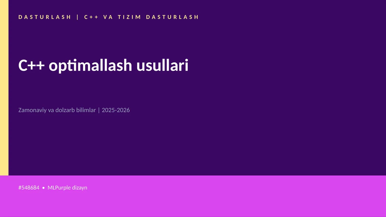 C++ VA TIZIM DASTURLASH