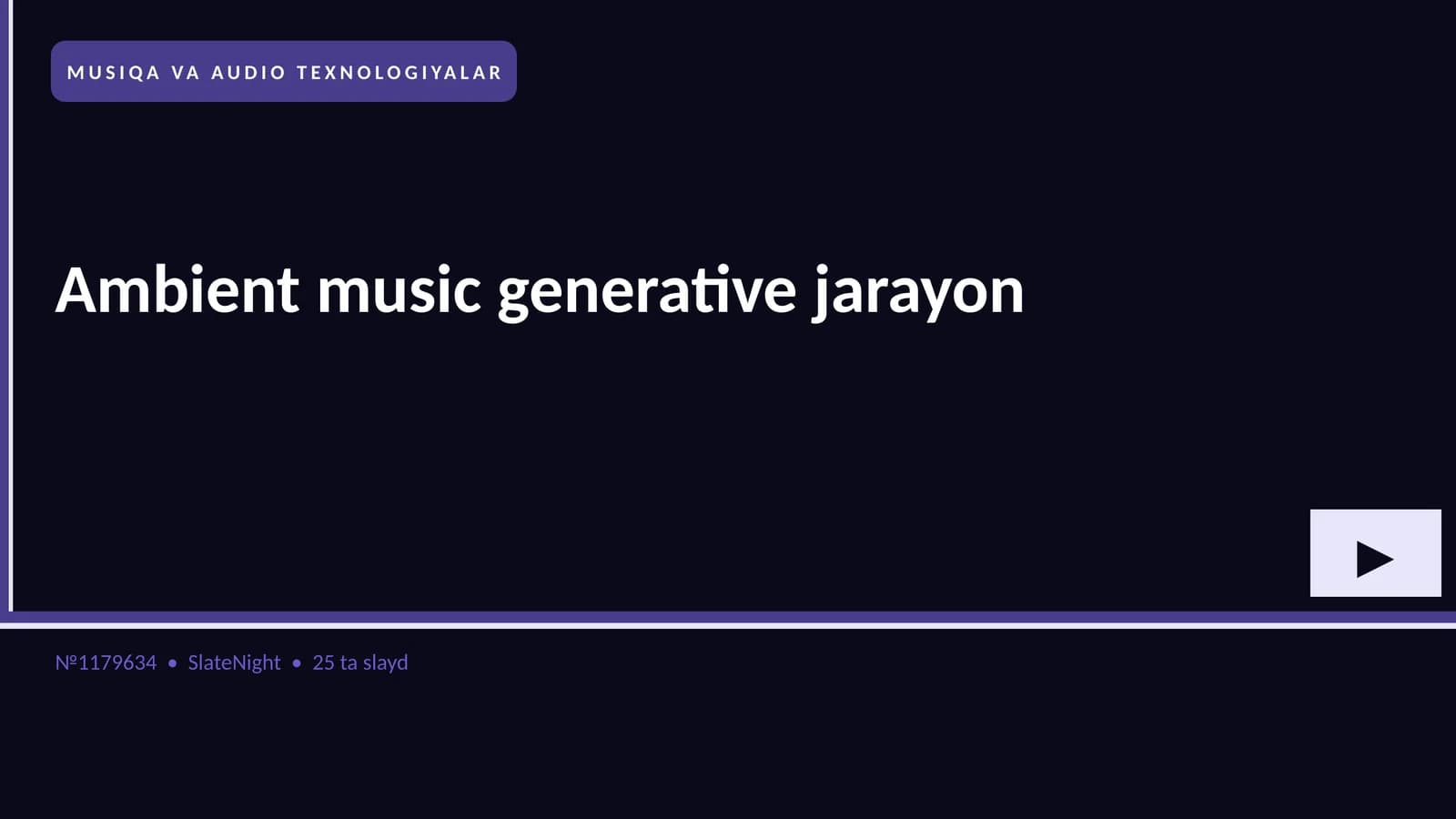Ambient music generative jarayon