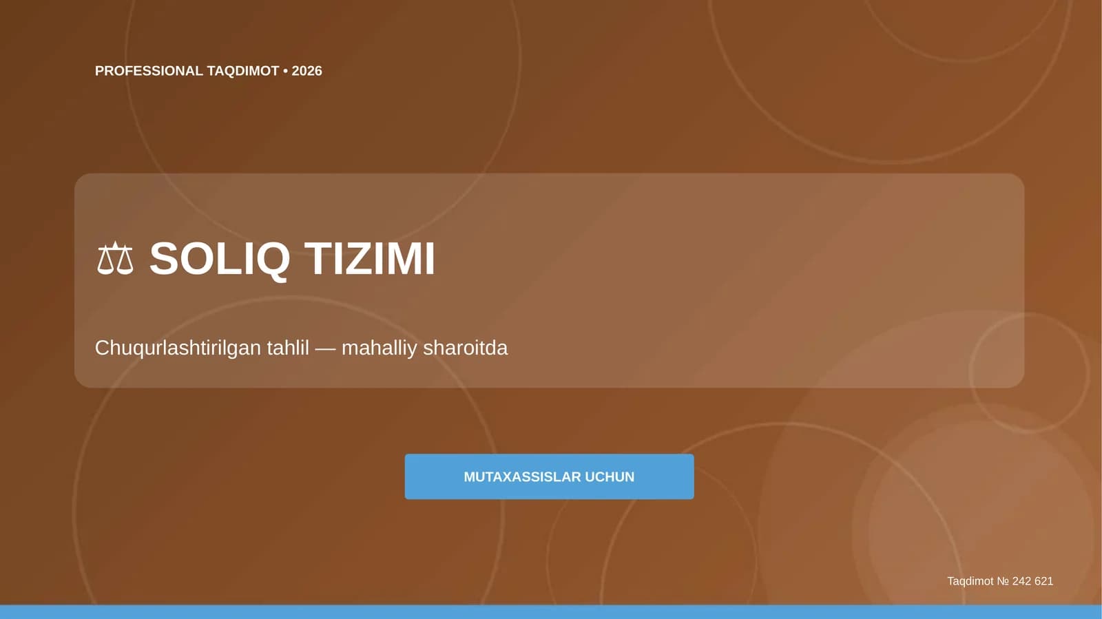 SOLIQ TIZIMI Chuqurlashtirilgan tahlil