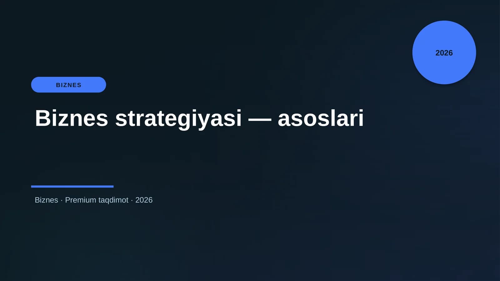 Biznes strategiyasi — asoslari