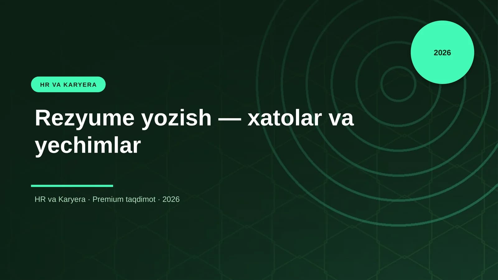 Rezyume yozish — xatolar va yechimlar
